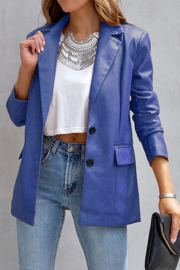 Blazer efecto piel con bolsillos FASHION AFFAIRS