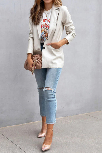 Blazer efecto piel con bolsillos FASHION AFFAIRS