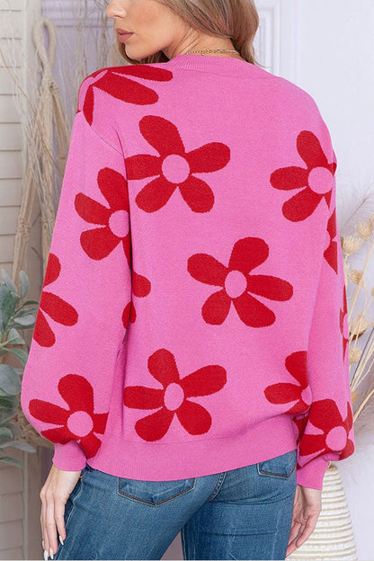 Jersey de punto con estampado floral