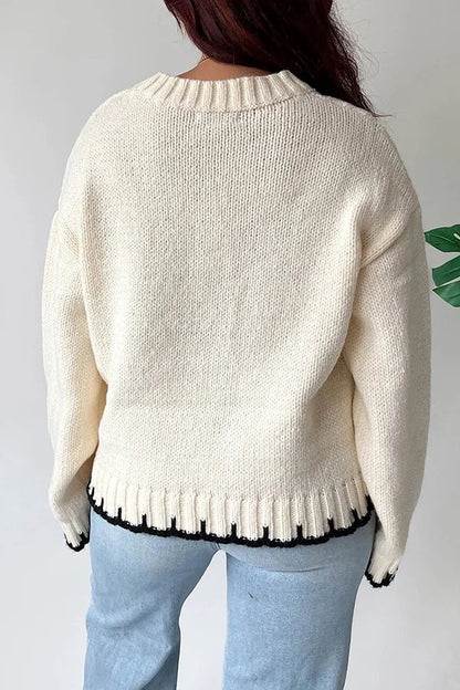 Jersey patchwork de punto contrastado