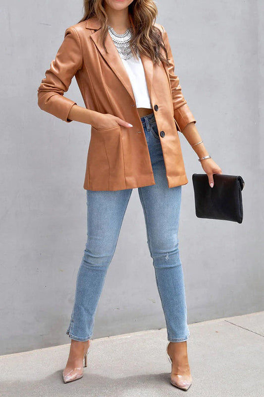 Blazer efecto piel con bolsillos FASHION AFFAIRS